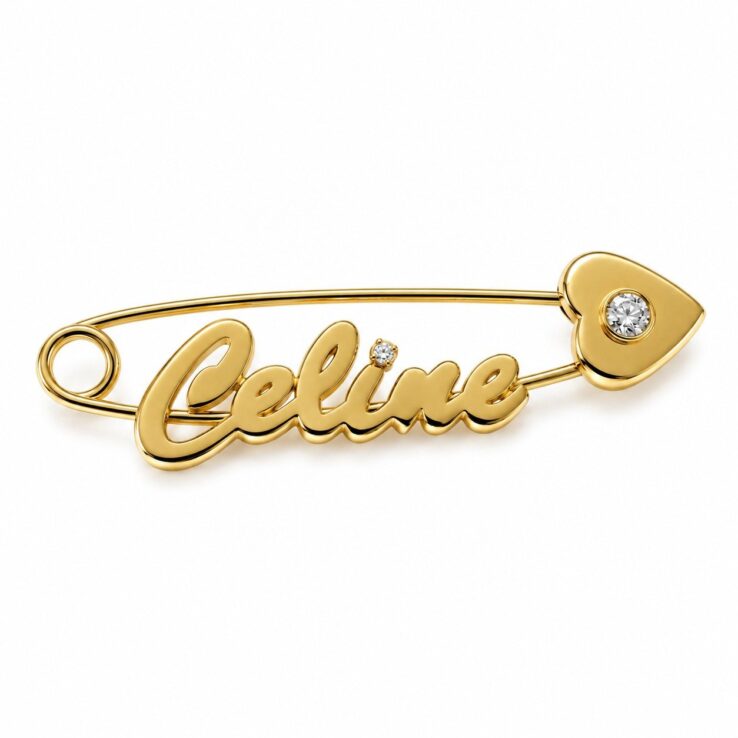 Heart Lock Baby Name Pin